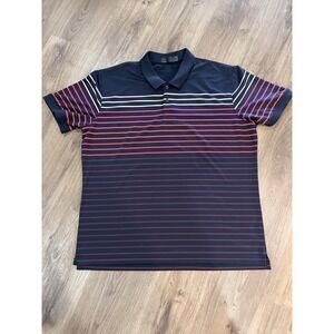G/FORE G4 MEN'S STRIPED GOLF POLO NAVY MULTICOLOR‎ XL